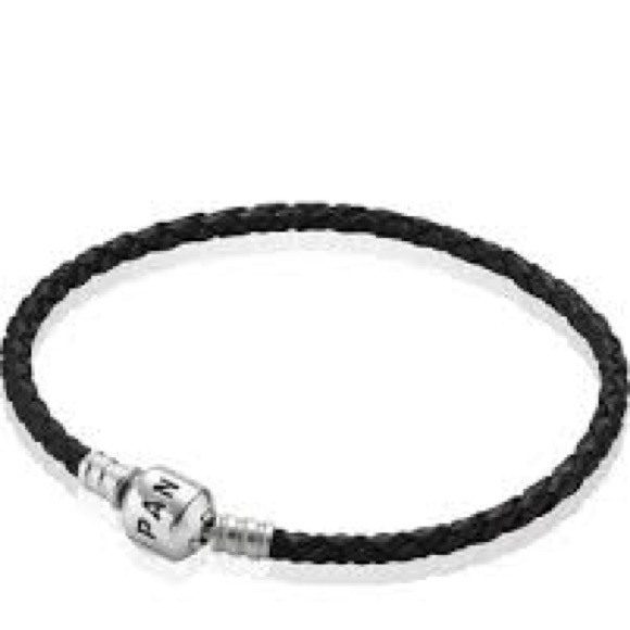 Authentic PANDORA Black Leather Starter Bracelet - Picture 1 of 1